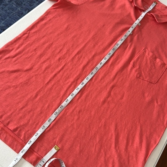 J. Crew Coral Cotton Slub Knit Polo Spring 2023 Sz L - NWT - Picture 8 of 9